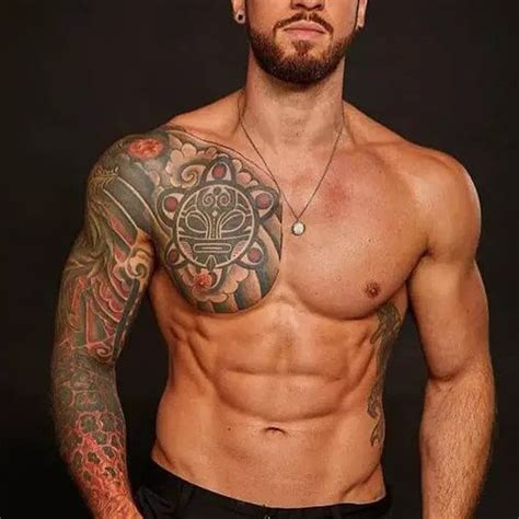 male half chest tattoos